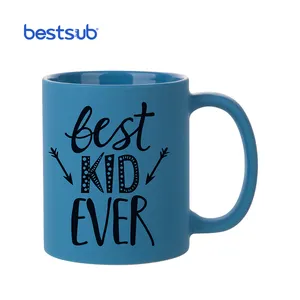 JS Coatings Personalized Discount Sublimation 11 oz Full Color Coffee Mug Frosted Light Blue B11C-FLB