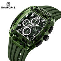 NAVIFORCE 7105 NF7105 jam tangan pria, tali silikon kuarsa asli Jam Olahraga mewah jam tangan kronograf untuk pria Montre Relojes