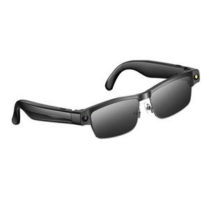 Smart <b>Glasses</b> L802 8MP <b>Camera</b> AI Translation Bluetooth Cycling Sunglasses Black Rim Silver Lens - Product Image 4
