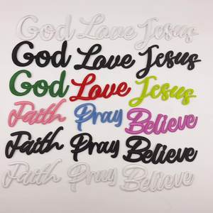 Fer sur patchs religieux jésus prier dieu amour croire patchs de broderie pour uniforme camionneur chapeau vestes <span class=keywords><strong>jean</strong></span> sac à dos bricolage - Product Image 2