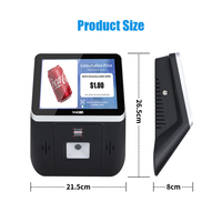 Système de point de vente tout-en-un avec écran tactile de 8 pouces, lecteur de codes-barres intégré, compatible Windows et Android, montage mural, certifié CE, FCC et RoHS