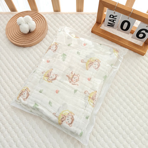 Chất Lượng Cao 100% Hữu Cơ Bông Được Trang Bị Giường Cũi Tấm Bé Bộ Đồ Giường Mềm Mại Thoáng Khí Muslin Bọc Trẻ Con Tấm - Product Image 3