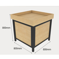 Maßgefertigtes Doppelseitiges Schwerlast-Holzregal mit Verstellbarer Rückwand Freistehend Schnell Aufbaubar Supermarkt-Regal für Obst Gemüse Snacks