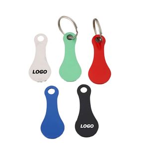 <b>Custom</b> Stainless Steel Shopping Cart Token Keychain - Creative Promotional <b>Key</b> <b>Ring</b> Accessory for Supermarket Use - Product Image 1