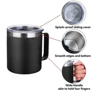304 Stainless Steel Insulated Water Cup <b>Double</b> <b>Wall</b> Coffee Mug with Handle and Lid for Office and Household - Product Image 3