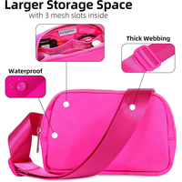 Riñonera Deportiva Personalizada para Niñas, con Correa Ajustable, Color Rosa Intenso