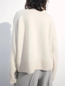 Maglione da <span class=keywords><strong>Donna</strong></span> in <span class=keywords><strong>Cotone</strong></span> a Collo Tondo, Manica Lunga, Lavorato a Maglia, Produzione Personalizzata 2026 - Product Image 3