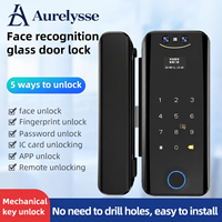Serrure de porte intelligente Aurelysse TUYA avec reconnaissance faciale 3D, empreinte digitale, mot de passe, accès par carte IC, contrôle via application cloud, sans perçage
