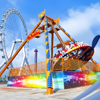110 °   Manège à Pendule Géant à Angle de Balançoire, Structure en Acier Résistante aux Intempéries, Durabilité de Plus de 10 000 Cycles, Équipement d'Amusement Extérieur