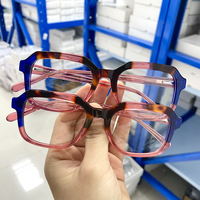 Lunettes de vue à monture intégrale en acétate épais, verres optiques unisexes, à la mode, pour la lecture, motif uni, marque OEM, livraison rapide