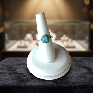 925 Sterling <b>Silver</b> Natural Larimar <b>Ring</b> for Women, Dainty Spiritual Gemstone Gift - Product Image 6