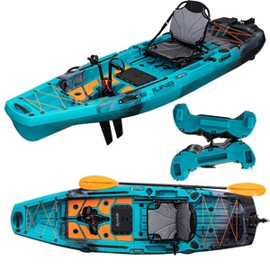 Vente directe Kayak à pédales 1 personne Pêche sportive Bateau en plastique pour lacs et rivières 2 pièces Canoë modulaire - Product Image 6