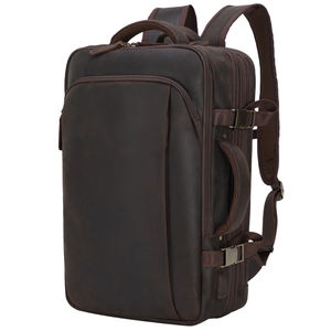 Sac à dos de voyage en cuir de buffle Crazy Horse, design vintage marron, grande capacité, nouvelle conception personnalisée - Product Image 1