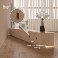 Meuble TV en Bois Massif de Style Italien Petit Format Minimaliste pour Salon, Meuble de Rangement Élégant sur Pied