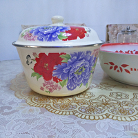 Soupière Traditionnelle Vintage Écologique en Émail, Bol de Lavage Alimentaire, Assiette en Acier Métallique Personnalisée, Ustensiles de Cuisine, Vaisselle, Soupières