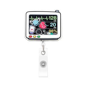 Créez votre propre design : <span class=keywords><strong>Porte</strong></span>-<span class=keywords><strong>badge</strong></span> rétractable en acrylique avec clip rotatif pour moniteur cardiaque, idéal pour infirmières et médecins - Product Image 6