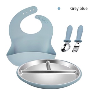 Ensemble d'alimentation pour bébé écologique 4 pièces avec cuillère-fourchette et plateau compartimenté pour des repas faciles - Product Image 5