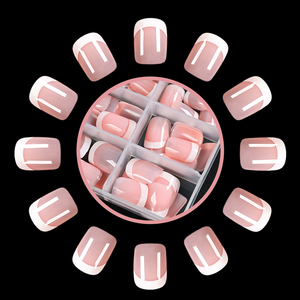 120 <span class=keywords><strong>Uñas</strong></span> Postizas <span class=keywords><strong>Francesas</strong></span> Cortas <span class=keywords><strong>Cuadradas</strong></span> en Bolsa, 12 Tamaños, <span class=keywords><strong>Uñas</strong></span> Postizas de Cobertura Completa, <span class=keywords><strong>Uñas</strong></span> Postizas Desmontables y Reutilizables - Product Image 3