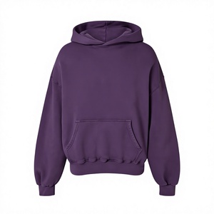 Regular Fit Men's Hooded Sweatshirt Solid Color Pocket Casual Knitted Long Sleeve 100% Cotton Winter Fleece Customized Hoodie - Product Image 3