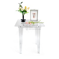 Transparence rectangulaire mariage acrylique Banquet clair Table à manger avec jambe pour mariage maison Table basse acrylique bureau bureau
