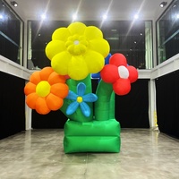 Sculpture géante gonflable de fleur végétale de 4 m de haut, thème fantastique, imperméable et durable, pour la décoration