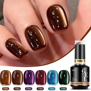 مولودة جميلة برو جديد مجموعة ألوان طلاء عيون القط OEM لوازم الأظافر 15 خالية من هيما راتنج مغناطيسي طلاء أظافر جل بالأشعة فوق البنفسجية - Product Image 2