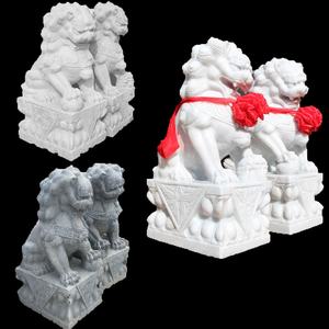 Froot Loops Puerta de estilo chino de mármol, los Leones de piedra estatua fu escultura del perro - Product Image 2
