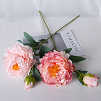 Dekorasi pernikahan buatan tangan, gaya Eropa Super besar buatan tangan pernikahan Peony bunga sutra warna ganda cahaya mewah dekoratif Hari Ibu buatan