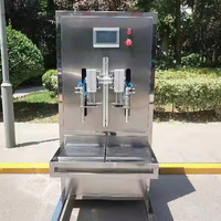 Machine de remplissage liquide de détergent à lessive semi-automatique à double tête de conception anti-goutte/cuisson/huile lubrifiante/eau minérale