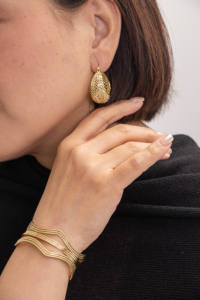 Women's Trendy Bohemian Hoop <b>Earrings</b> 18k <b>Gold</b> Silver Plated Copper <b>Vintage</b> Woven Hollow Bag Wedding Jewelry Wholesale - Product Image 6