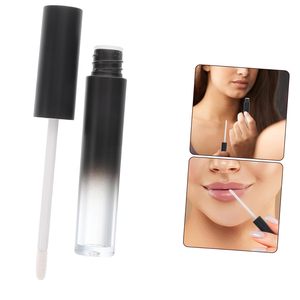 Unique Design CP02-1245 New <b>Black</b> White Gradient Slim Plastic Cosmetic Lip Gloss & Mascara <b>Pump</b> Cap Empty Tube with Hot Stamping - Product Image 5
