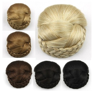 Chignon tressé élégant en cheveux synthétiques à clipser, accessoire de <span class=keywords><strong>coiffure</strong></span> pour mariée - Product Image 3