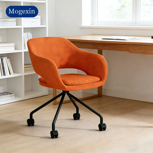 Modern Fabric Office <b>Chair</b> Ergonomic Swivel Accent <b>Chair</b> with 5-Star Base and Casters for Home Office - Product Image 2