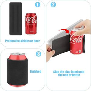 Logo Custom Full Color Slap Wrap Blank Neoprene Pat Pat Circle Spring <b>Cup</b> Sleeve Creative Insulation Can Cooler Sleeve - Product Image 4