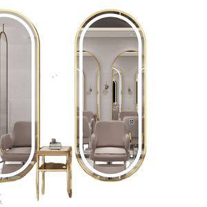 Miroir Plein-Pied Décoratif pour <span class=keywords><strong>Salon</strong></span> de Maquillage à Cadre en Métal Doré Certifié CE/IP44/ROSH - Product Image 1