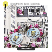 Porte-clés de luxe personnalisé Floridgift, imprimé en typographie couleur, jeton de chariot de courses en alliage de zinc, le meilleur de Chine