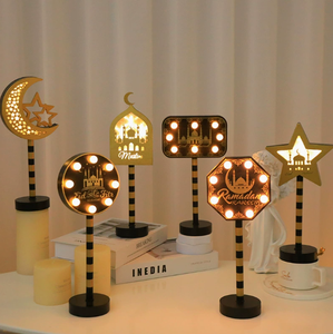 Lámpara de Mesa de Madera con Luz LED de Estrella y Luna Negra y Dorada para Ramadán Mubarak, Decoración para Fiestas y Ambientes Festivos, Venta al por Mayor DAMAI - Product Image 2