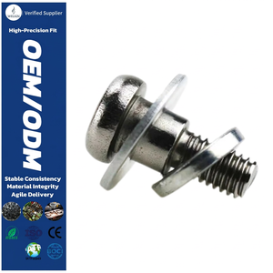 Vis à tête ronde zinguée avec boulon captif et joint intégré, composant durable en acier au carbone pour machines industrielles - Product Image 1