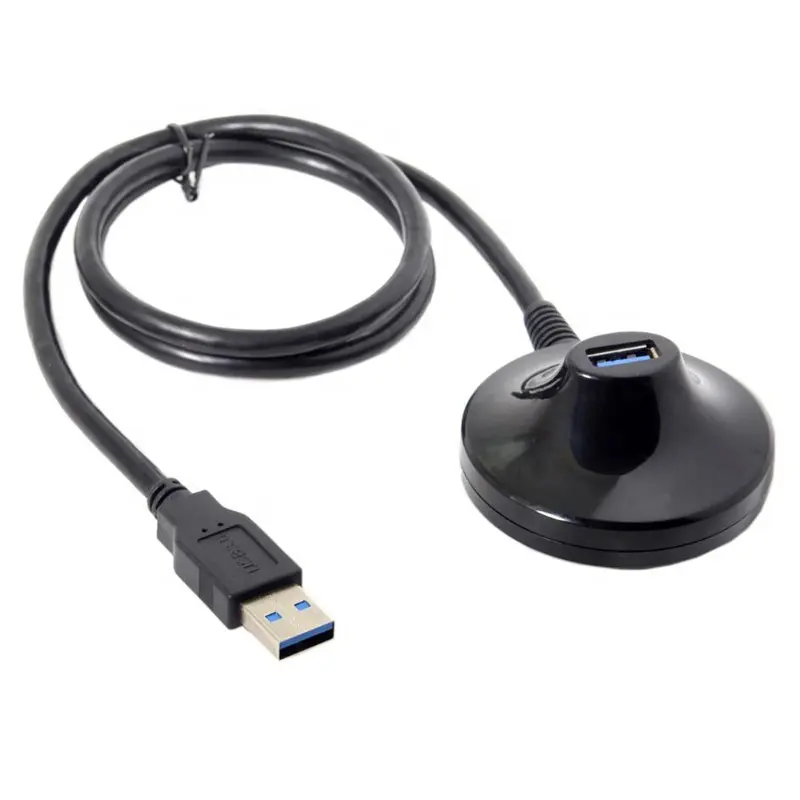 Cable adaptador de extensión USB 3,0 macho a hembra USB 3,0 con base de soporte