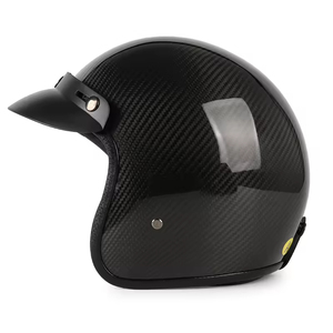 Casque de moto trois-quarts en fibre de carbone brillante, haute résistance, pour motards de <span class=keywords><strong>scooter</strong></span> et cyclomoteurs - Product Image 2