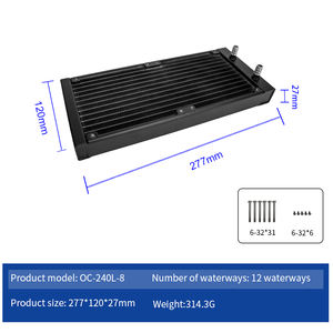 Radiateur en aluminium OCOCOO 240L-8, système de refroidissement par eau à 8 broches pour boîtier d'ordinateur, pour équipement de beauté, liquide et eau - Product Image 2