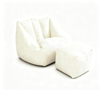 Fauteuil en velours côtelé avec petite éponge intégrée, canapé pouf compressé sous vide, canapé paresseux en tissu avec éponge pour la maison
