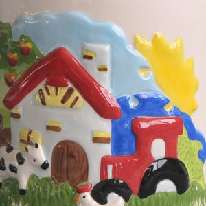 Ensemble de tasses en céramique 3D de la série Farm, écologiques, vertes, 301-400 ml, style dessin animé, pour un usage domestique ou des cadeaux de Noël - Product Image 3