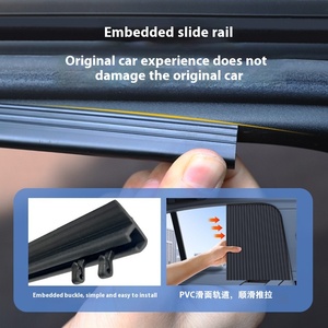 Có thể gập lại Polyester dù để che nắng cho cửa sổ bên xe nhúng nội thất có thể thu vào theo dõi sự riêng tư chống nắng vải gắn trên xe - Product Image 3