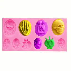 10pcs 3D different Halloween lady head DIY silicone mold