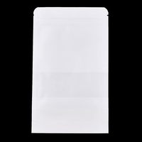 Sac en papier kraft blanc pour épicerie, traiteur, biscuits, friandises, emballage alimentaire, à emporter, biodégradable, debout
