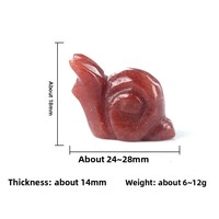 Mini-ornement animal sculpté en cristal d'escargot pour l'aménagement paysager, à polir et à affiner