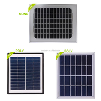 Penjualan langsung pabrik harga murah panel surya monokristalin kaca 5w 6v dengan bingkai perak Aloi aluminium untuk penggunaan rumah komersial