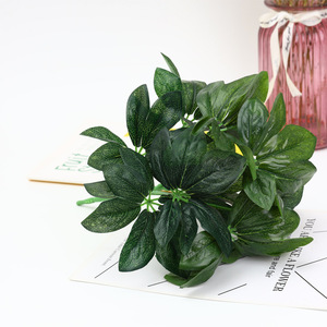 Plante artificielle en bois en forme de pattes de canard, 37 cm de haut, feuilles de simulation, plante décorative d'intérieur pour bureau - Product Image 1