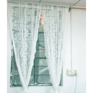 Renda Tipis Pelmet Tirai Jendela Tulle Tirai Jendela untuk Ruang Tamu Kamar Tidur Hotel Rumah